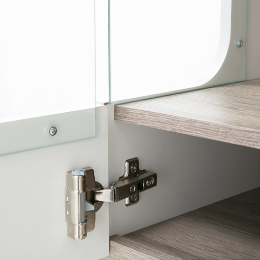 Chelsea White High Gloss & Oak Effect Low Display Unit
