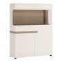 Chelsea White High Gloss & Oak Effect Wide Low Display Unit