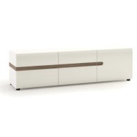 White High Gloss & Oak Effect Wide TV Unit - TV's up to 50" - Chelsea White High Gloss & Oak Effect Wide TV Unit - TV's up to 50" - Chelsea