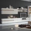White High Gloss &amp; Oak Effect Wide TV Unit - TV&#39;s up to 50&quot; - Chelsea
