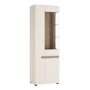 Chelsea White Narrow High Gloss & Oak Effect Left Hand Display Unit