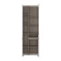 Chelsea White Narrow High Gloss & Oak Effect Left Hand Display Unit