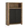 Havana 2 Door Tall Sideboard in Black & Oak Effect