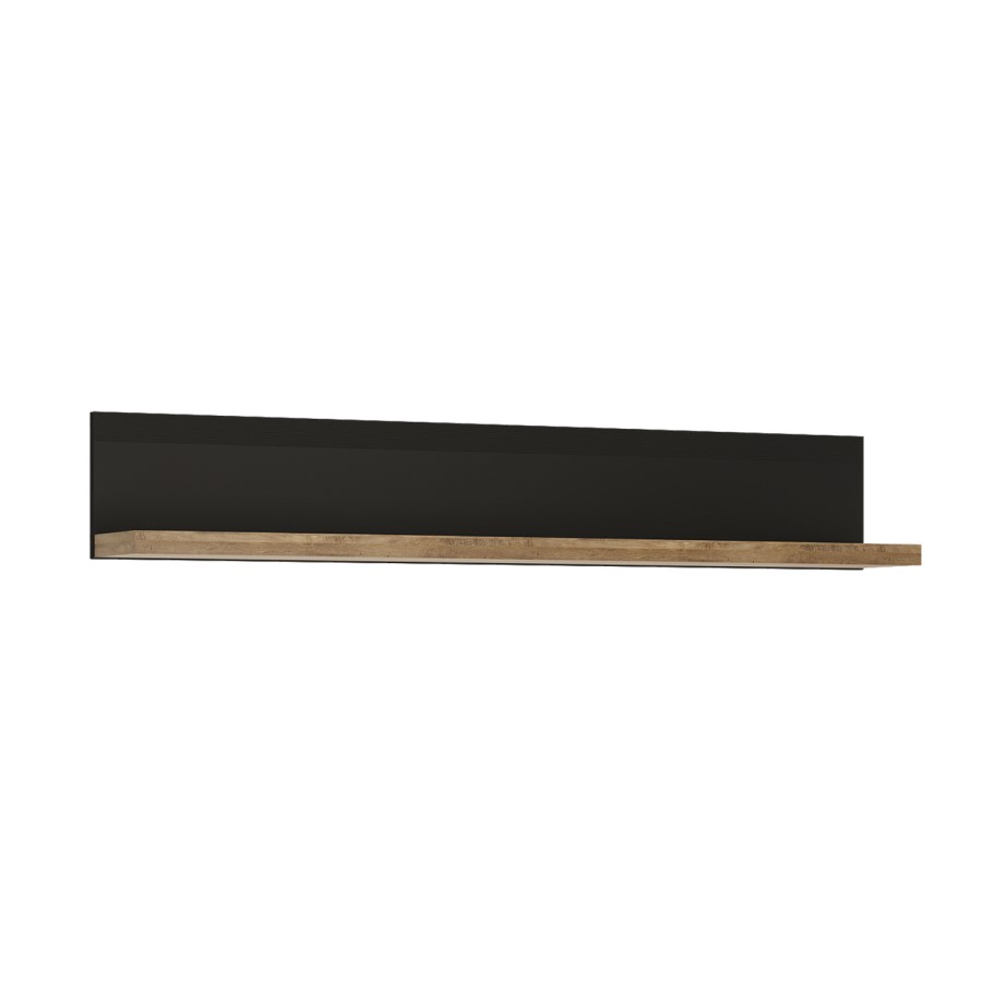 Havana Wall Shelf in Black and Oak Effect
