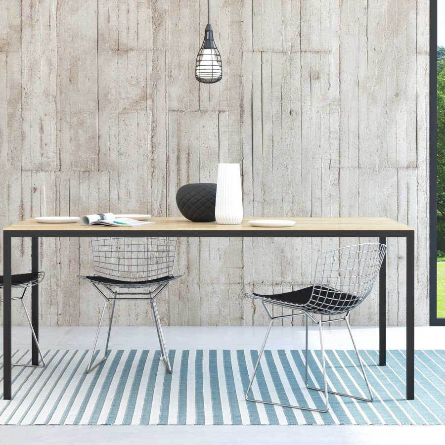Family Dining Table - Black and Oak Effect