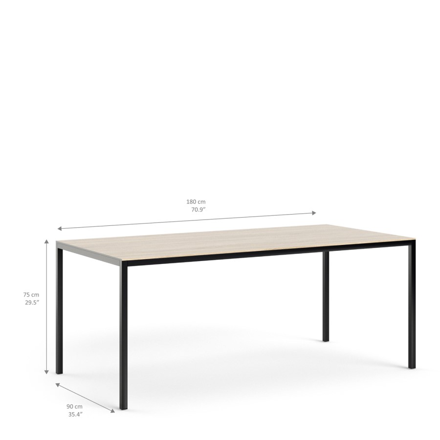 Family Dining Table - Black and Oak Effect