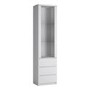 Fribo 1 Door 3 Drawer Display Unit in White High Gloss with Glass Panel