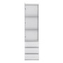 Fribo 1 Door 3 Drawer Display Unit in White High Gloss with Glass Panel