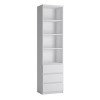 Matte White Display Unit with 4 Shelves and 3 Drawers - Fribo