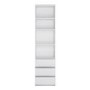 Matte White Display Unit with 4 Shelves and 3 Drawers - Fribo