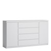 Fribo 2 Door 4 Drawer Wide Sideboard in White High Gloss