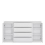 Fribo 2 Door 4 Drawer Wide Sideboard in White High Gloss