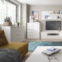 Fribo 2 Door 4 Drawer Wide Sideboard in White High Gloss