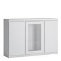 Fribo 3 Door Sideboard in White High Gloss with Glass Panel Centre