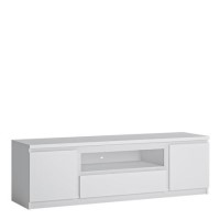 Matte White TV Unit with Storage - TV's up to 50" - Fribo