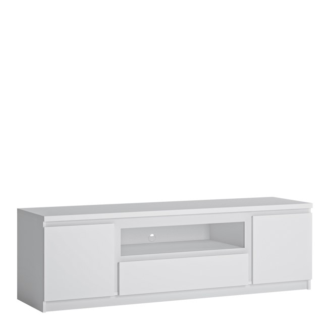 Matte White TV Unit with Storage - TV's up to 50" - Fribo