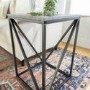 Modern Geometric Square Side Table in Concrete Effect