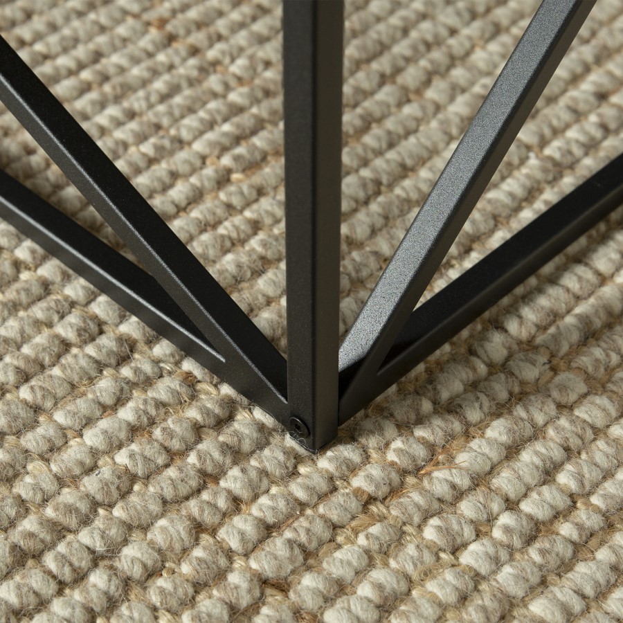 Modern Geometric Square Side Table in Concrete Effect