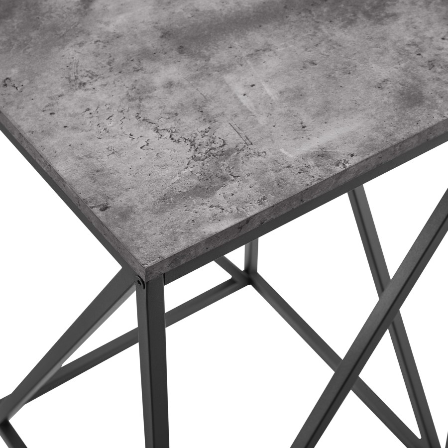 Modern Geometric Square Side Table in Concrete Effect
