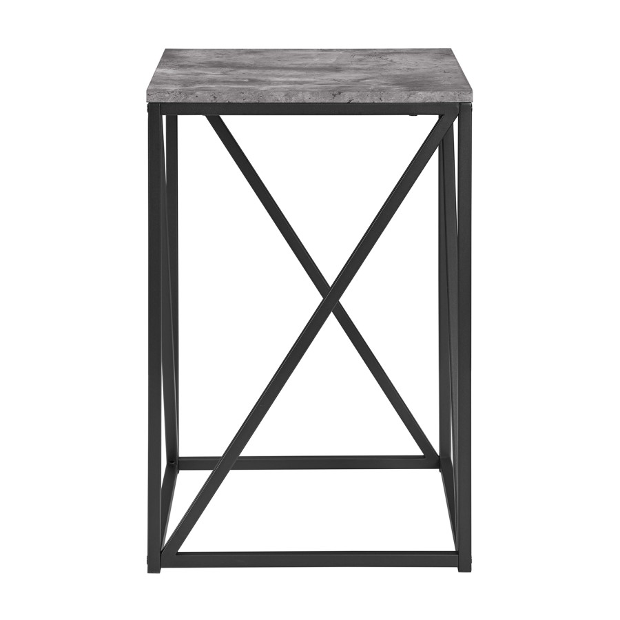 Modern Geometric Square Side Table in Concrete Effect