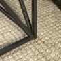 Modern Geometric Square Side Table in Dark Walnut Effect