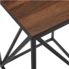 Modern Geometric Square Side Table in Dark Walnut Effect