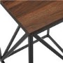 Modern Geometric Square Side Table in Dark Walnut Effect