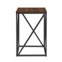 Modern Geometric Square Side Table in Dark Walnut Effect