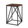 Modern Geometric Square Side Table in Dark Walnut Effect