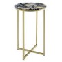 Faux Black Agate Gold  Side Table