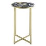 Faux Black Agate Gold  Side Table