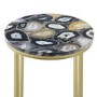 Faux Black Agate Gold  Side Table