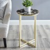 Faux Black Agate Gold  Side Table