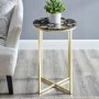 Faux Black Agate Gold  Side Table