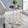Faux Black Agate Gold  Side Table