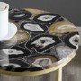 Faux Black Agate Gold  Side Table