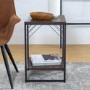 16" Industrial Metal Accent Side Table - Dark Walnut