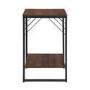 16" Industrial Metal Accent Side Table - Dark Walnut