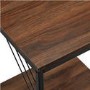 16" Industrial Metal Accent Side Table - Dark Walnut