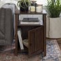 18" Grooved Door Side Table - Dark Walnut