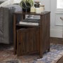 18" Grooved Door Side Table - Dark Walnut