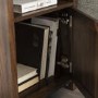 18" Grooved Door Side Table - Dark Walnut