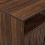 18" Grooved Door Side Table - Dark Walnut