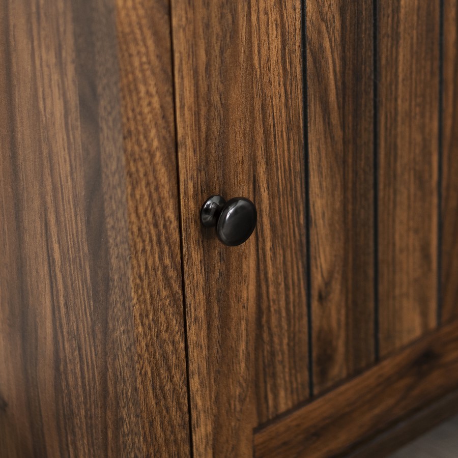 18" Grooved Door Side Table - Dark Walnut