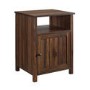 18" Grooved Door Side Table - Dark Walnut