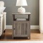Grooved Door Side Table - Grey Wash