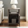 Grooved Door Side Table - Grey Wash