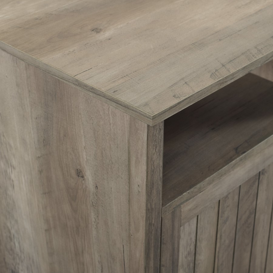 Grooved Door Side Table - Grey Wash