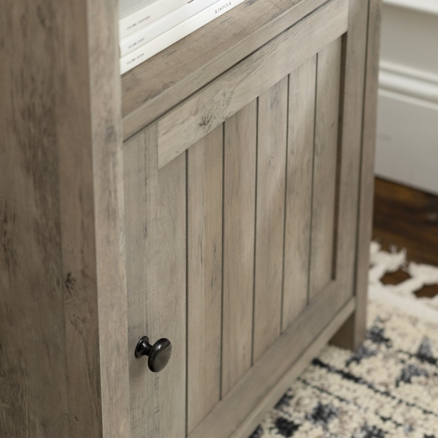 Grooved Door Side Table - Grey Wash