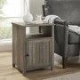 Grooved Door Side Table - Grey Wash
